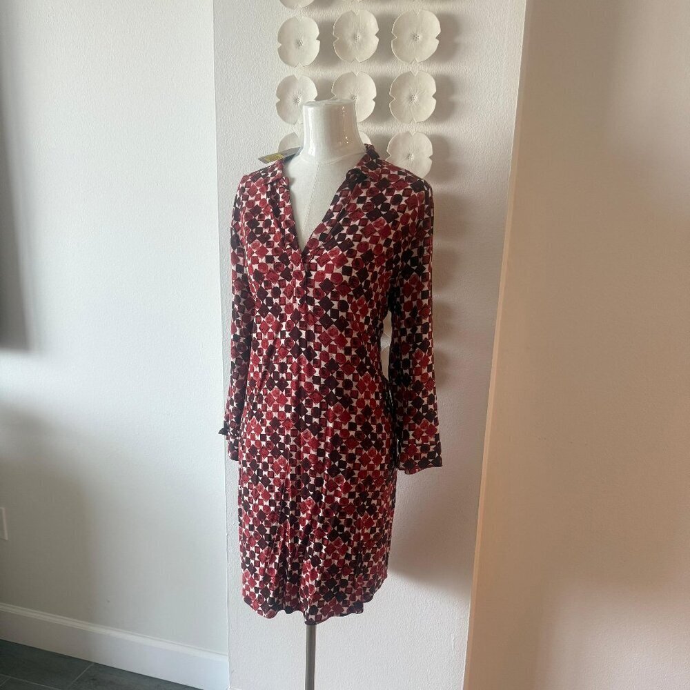 Nic & Zoe Multicolor Knit Dress – Rust, Cream & Taupe – NWT